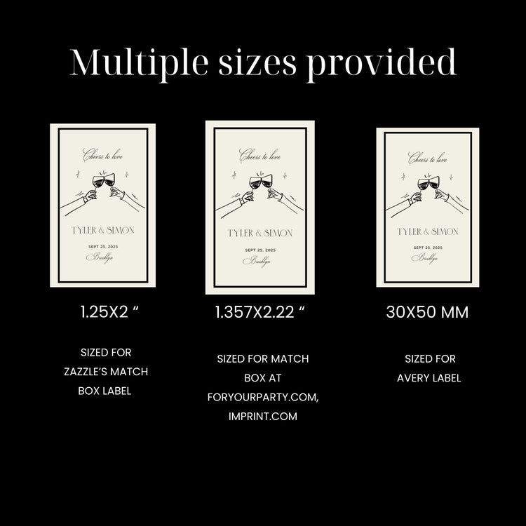 Old Money Cheers to Love Matchbox Template