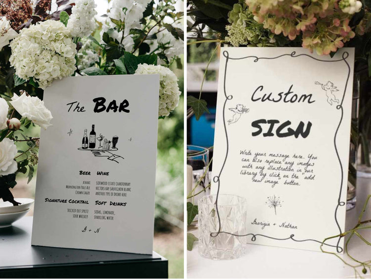 Funky Hand drawn Audrey Wedding Reception Bundle