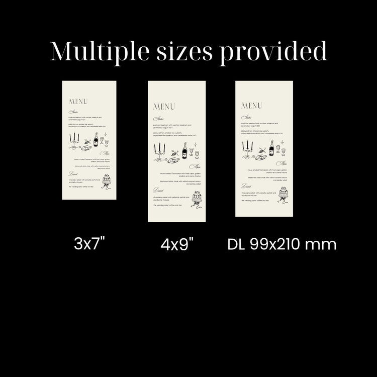 Vintage Inspired Old Money Long Wedding Menu Template