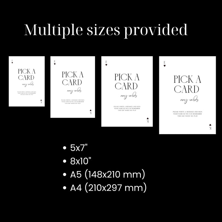 Wedding Playing Card Guest Book Sign Template