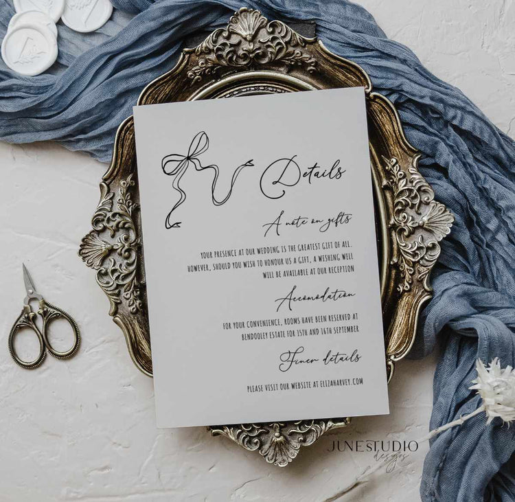 hand drawn details card template digital template