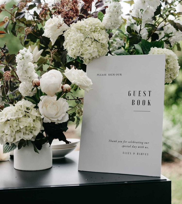 modern minimalist wedding guest book sign digital template