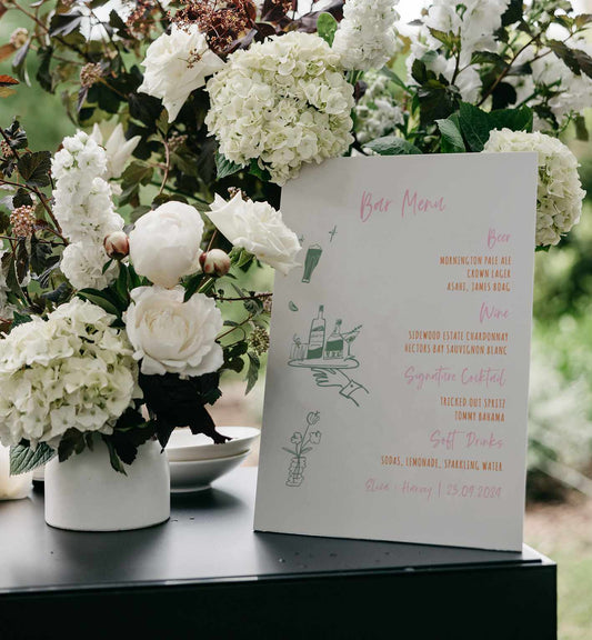 Hand drawn Vibrant Bar Menu Template