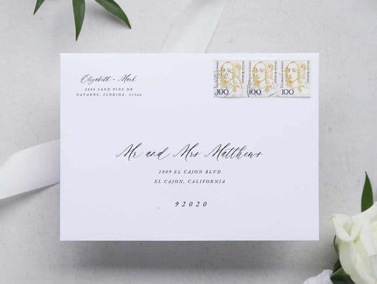 Wedding Envelope Address Template | Elegant Calligraphy
