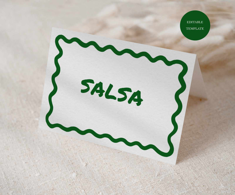 Printable Taco Bar Food Tent Card
