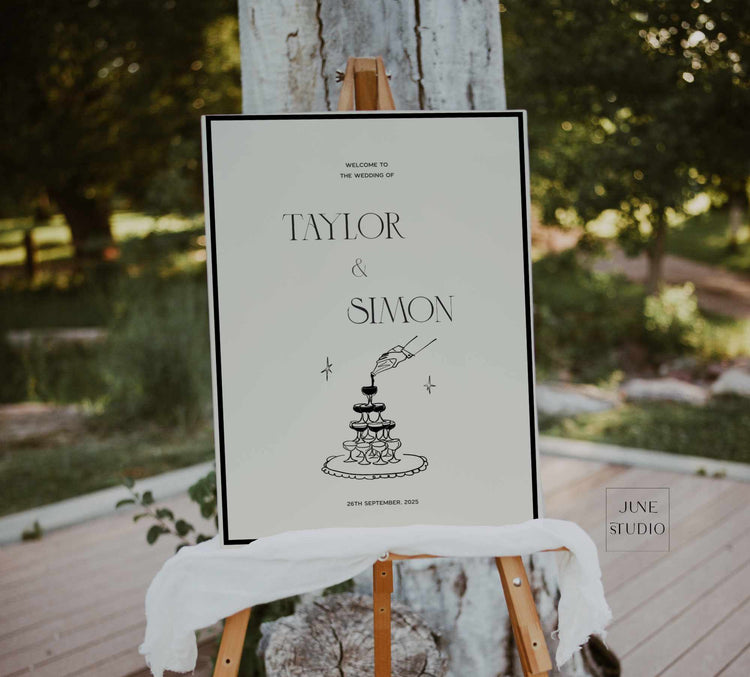 Old Money Wedding Welcome Sign Digital Template