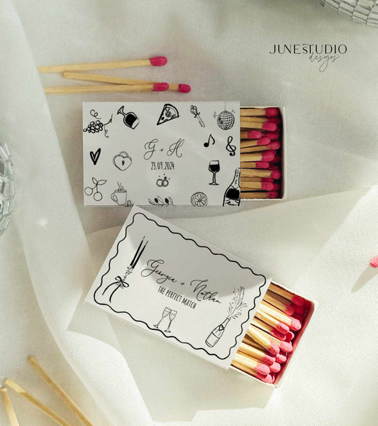 Whimsical Hand drawn Matchbox Template