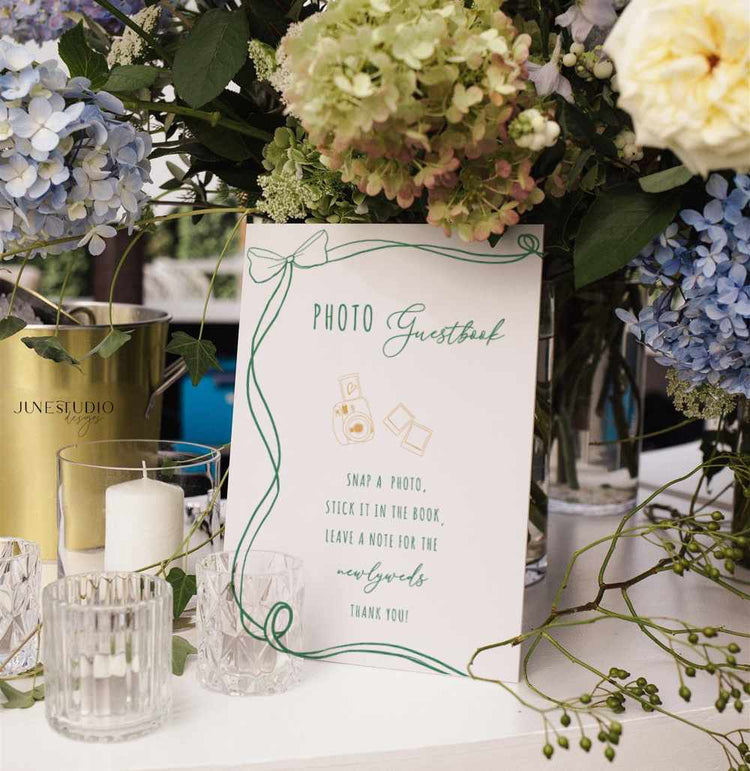 whimsical Hand written Wedding Photo Guest Book Sign digital Template