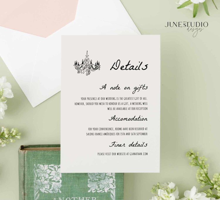 Hand drawn Wedding Invitation Suite Template