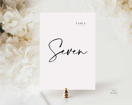 Modern Calligraphy Table Number