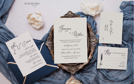 Hand-drawn Wedding Invitation Suite & Sign Templates | Gretta Collection