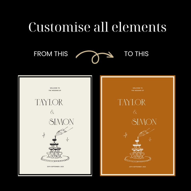 Old Money Wedding Welcome Sign Digital Template