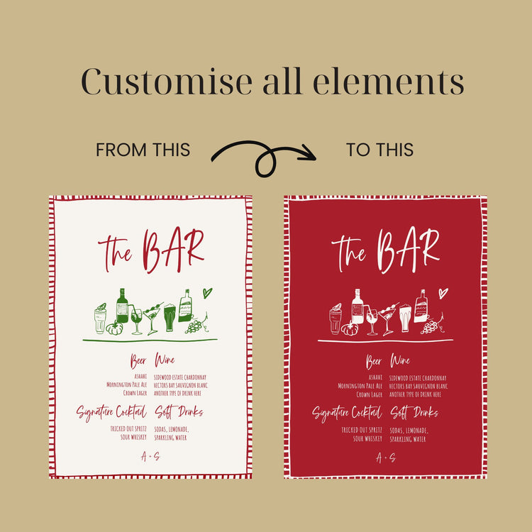 That's Amore Hand drawn Bar Menu Signage Template