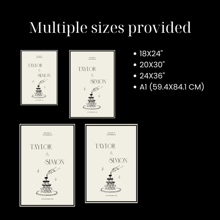 Old Money Wedding Welcome Sign Digital Template