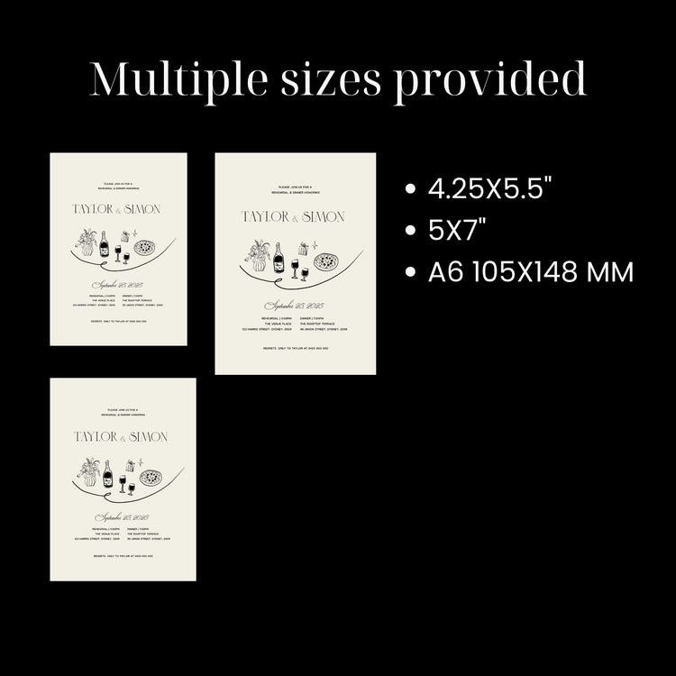 Old Money Vintage Inspired Rehearsal Dinner Invitation Template