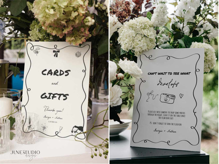 Funky Hand drawn Audrey Wedding Reception Bundle
