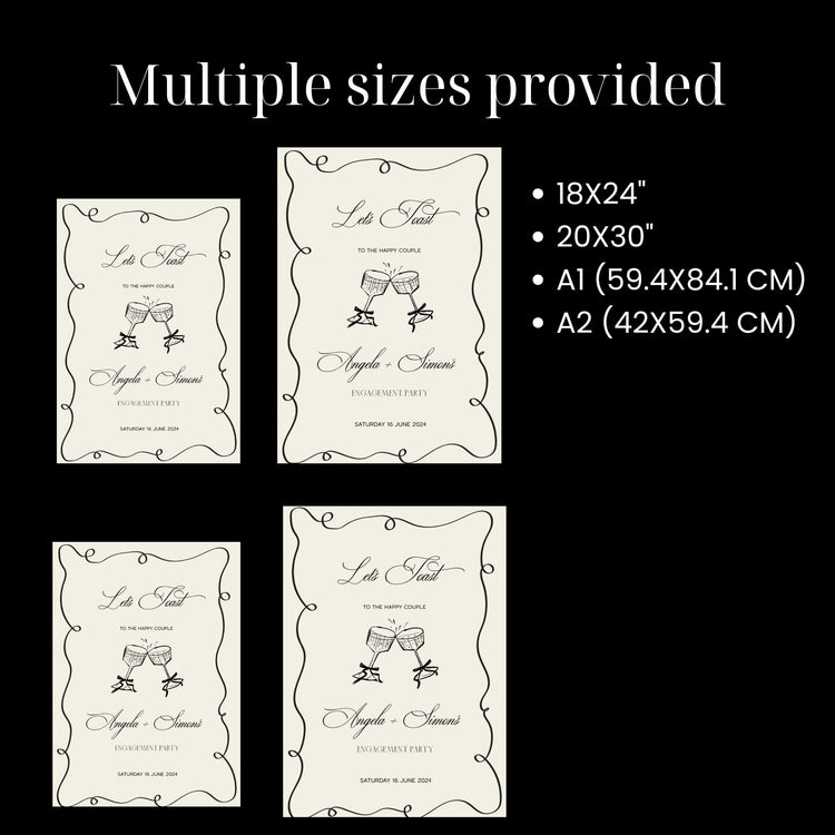 Old Money Engagement Welcome Sign Template