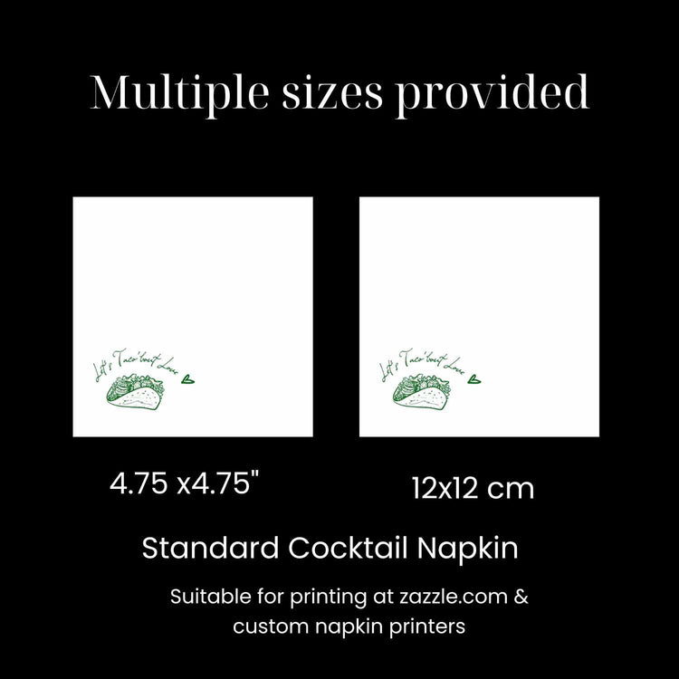 Illustrated Taco Cocktail Napkin Printable Template