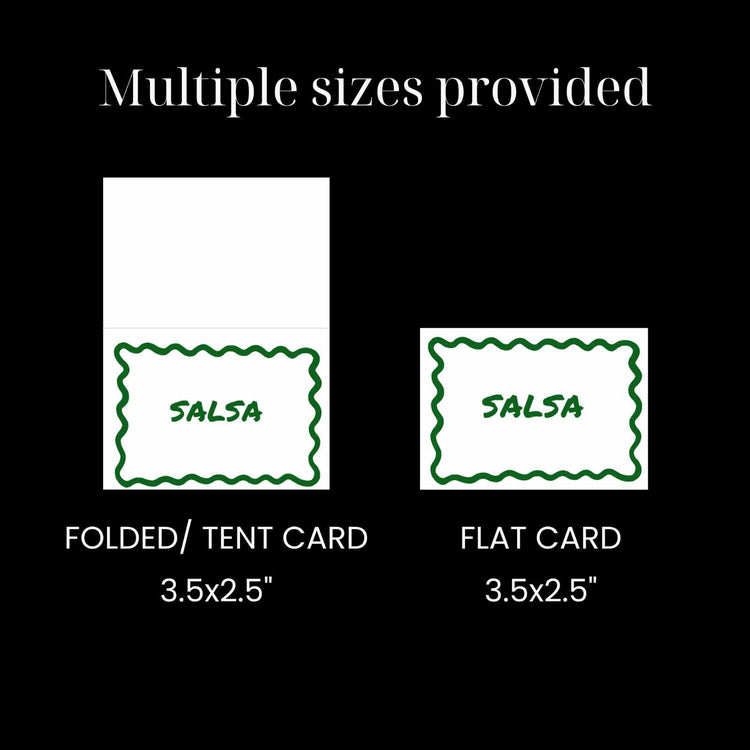 Printable Taco Bar Food Tent Card