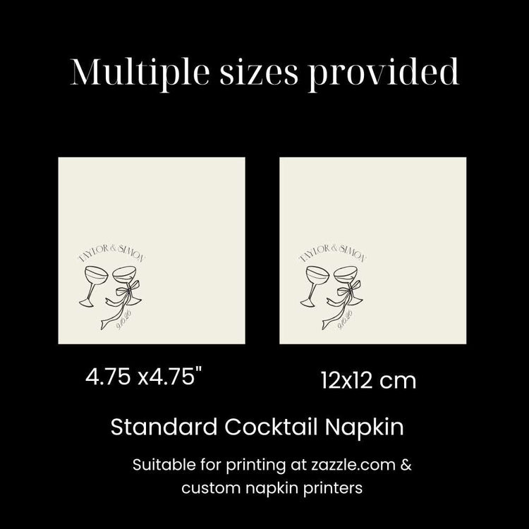 Old Money Cocktail Napkin Template