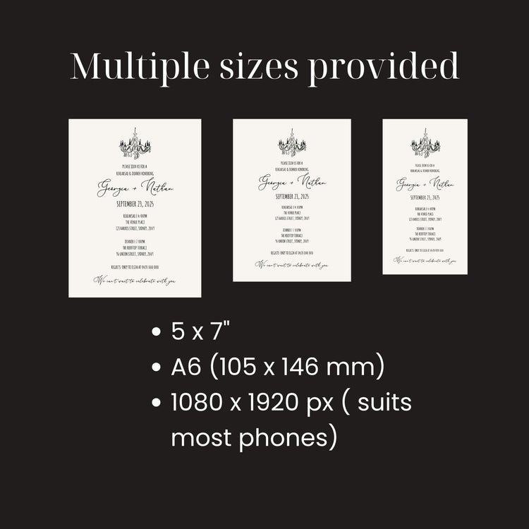 French Vintage Inspired Rehearsal Dinner Invitation Template