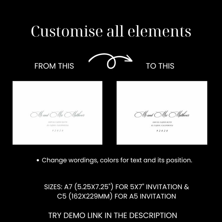 Printable Script Envelope Address Template
