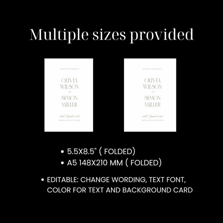 sizes included A5 and 5.5x8.5 inched folded card