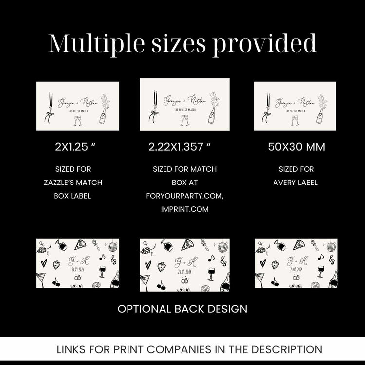 Whimsical Hand drawn Matchbox Template