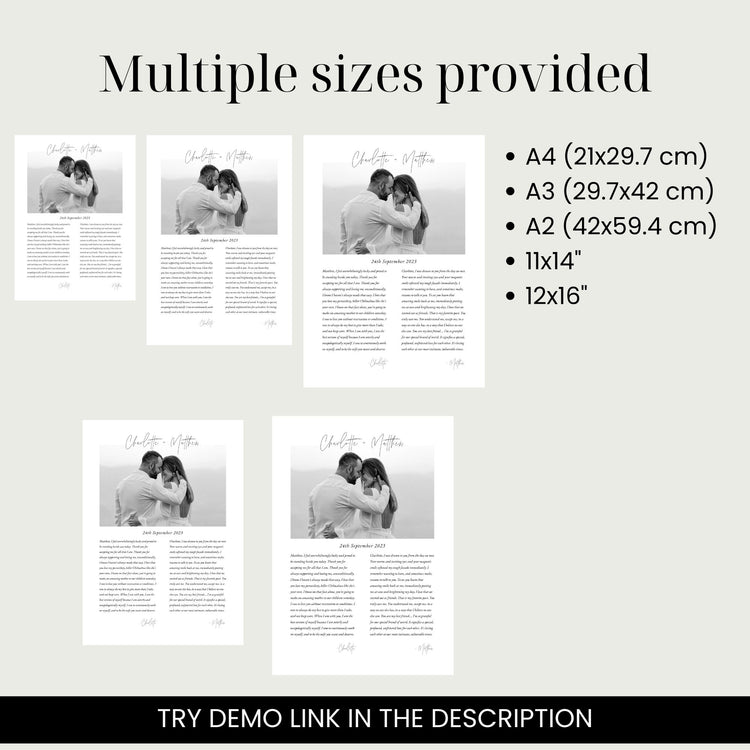Customizable Portrait Photo Wedding Vows Art Vows Keepsake Template