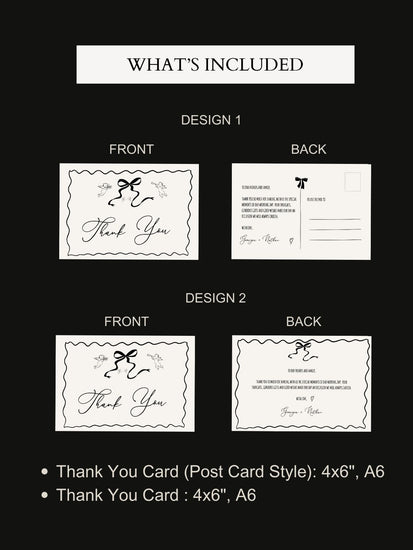 customizable Whimsical Hand drawn bow cherubs Thank You Card digital Template