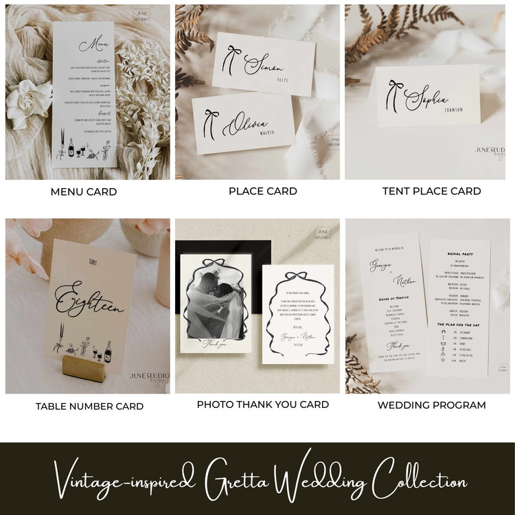 french vintage inspired Whimsical Hand drawn Wedding Day stationery and signs bundle digital template