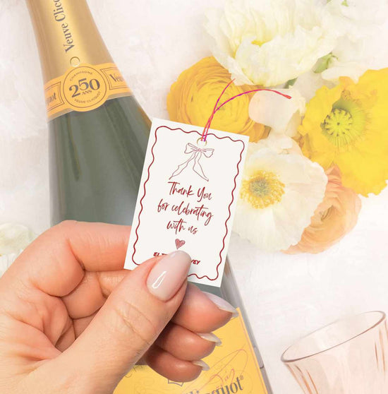 customizable That's Amore Wavy Bow mini Favour Tag digital Template