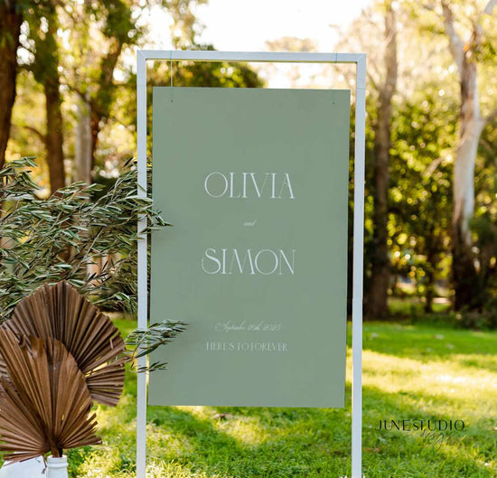modern luxury sage green wedding welcome sign printable template