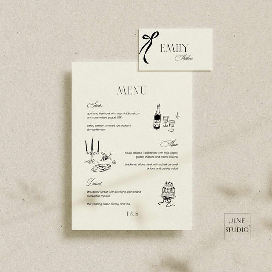 Old_money_Menu_and_Place_Card_set template