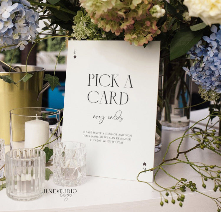 Wedding Playing Card Guest Book Sign Template
