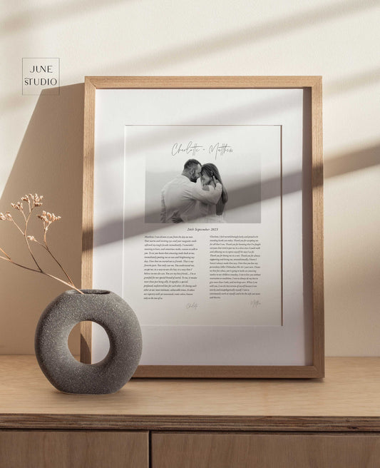Portrait Photo Wedding Vows Art Vows Keepsake Template