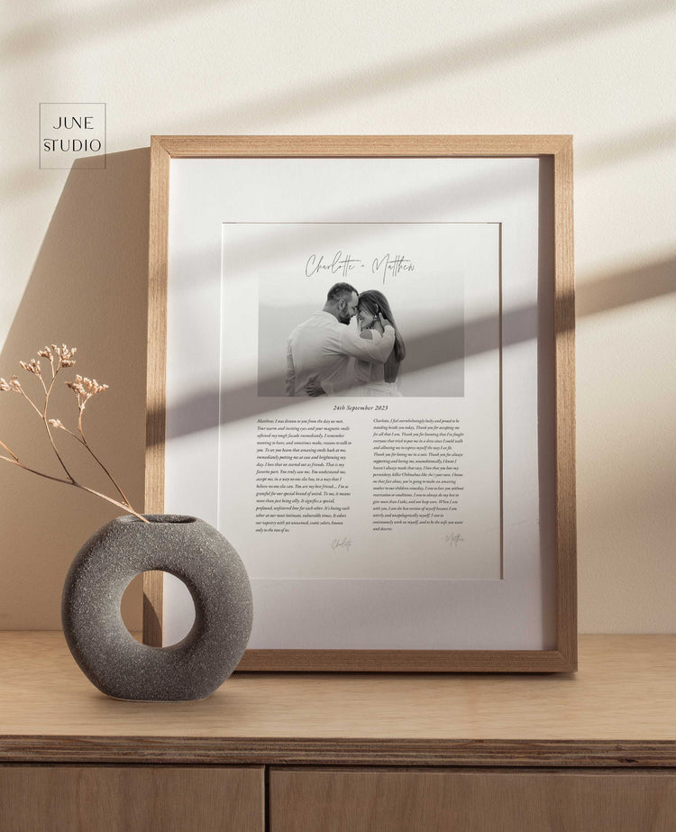 Portrait Photo Wedding Vows Art Vows Keepsake Template
