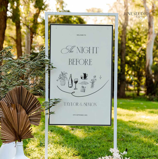 hand drawn Old Money the day before Welcome Sign digital Template