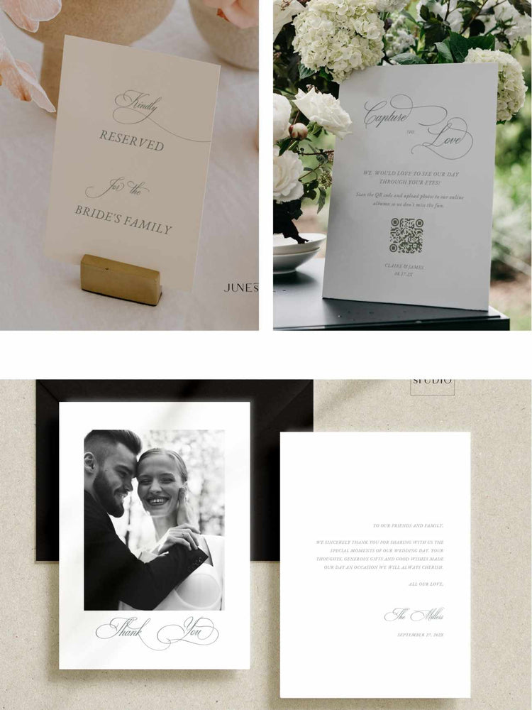 Classic Vintage Green Wedding Bundle Digital Templates