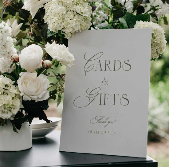 modenist sage green cards and gifts sign wedding printable template 