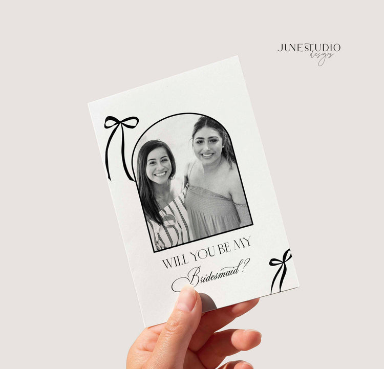 Old Money Photo Bridesmaid Proposal Cards digital template