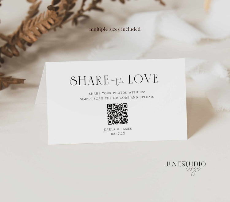 Modern Share the Love QR Code Card Template