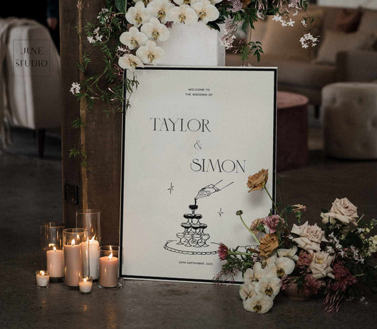 Old Money Wedding Welcome Sign Digital Template