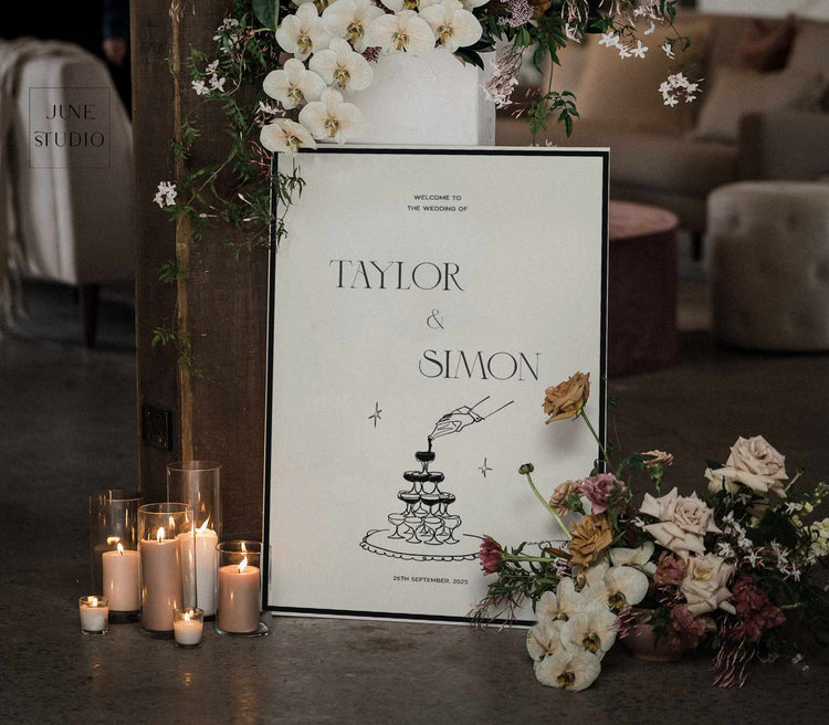 Old Money Wedding Welcome Sign Digital Template