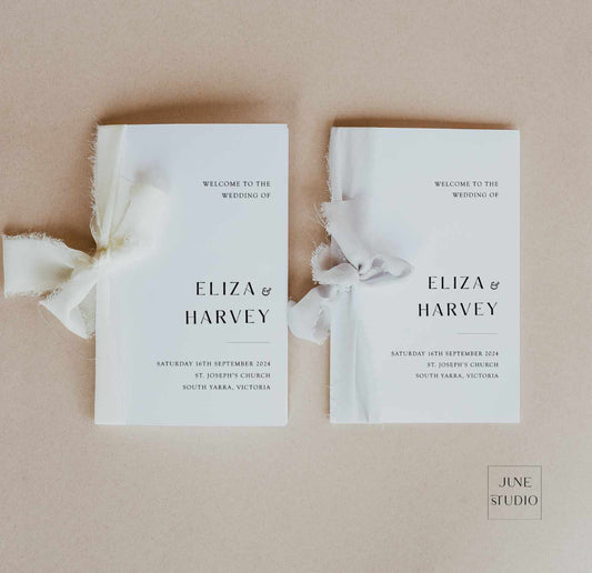 Minimalist Church Wedding Program Ceremony Template