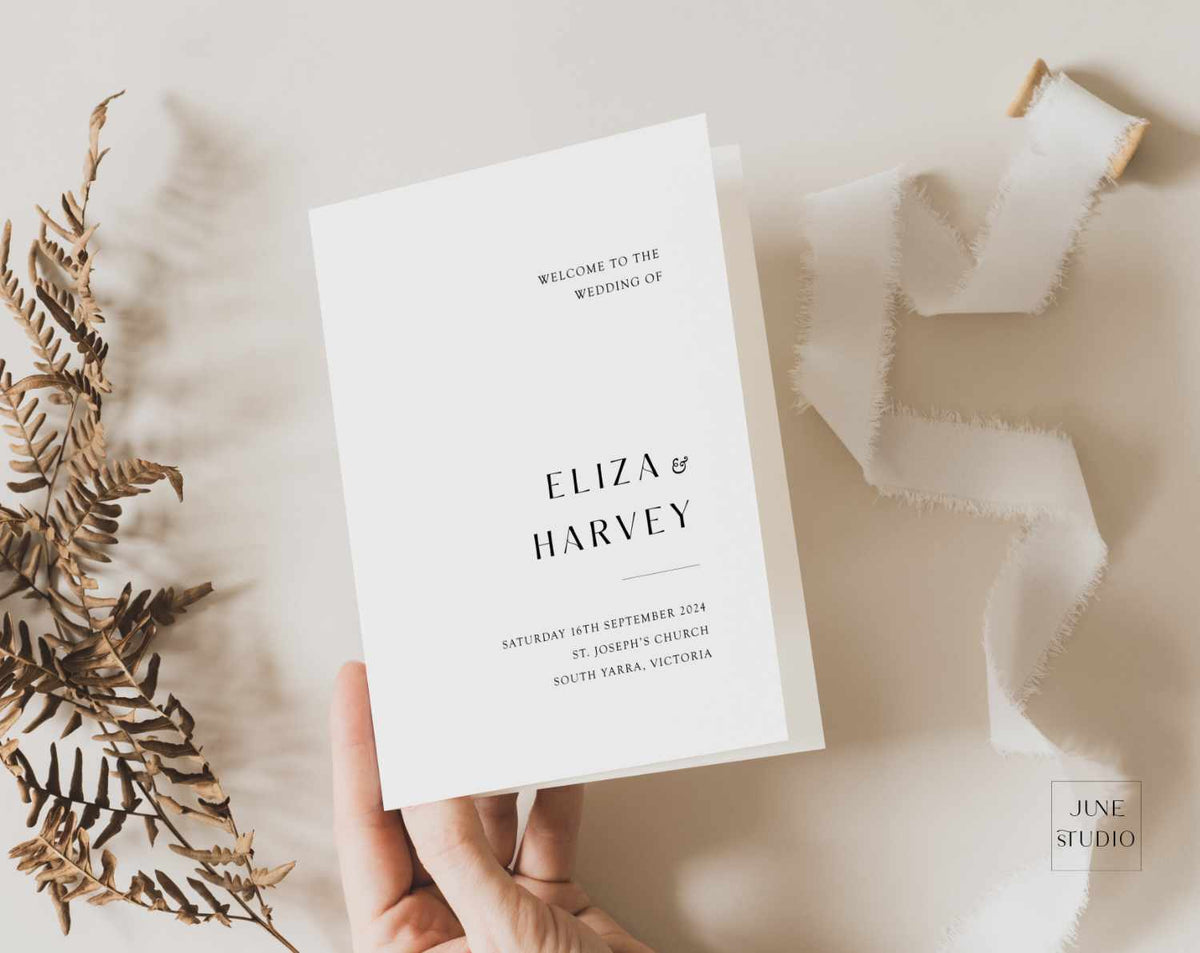 Minimalist Church Wedding Program Ceremony Template