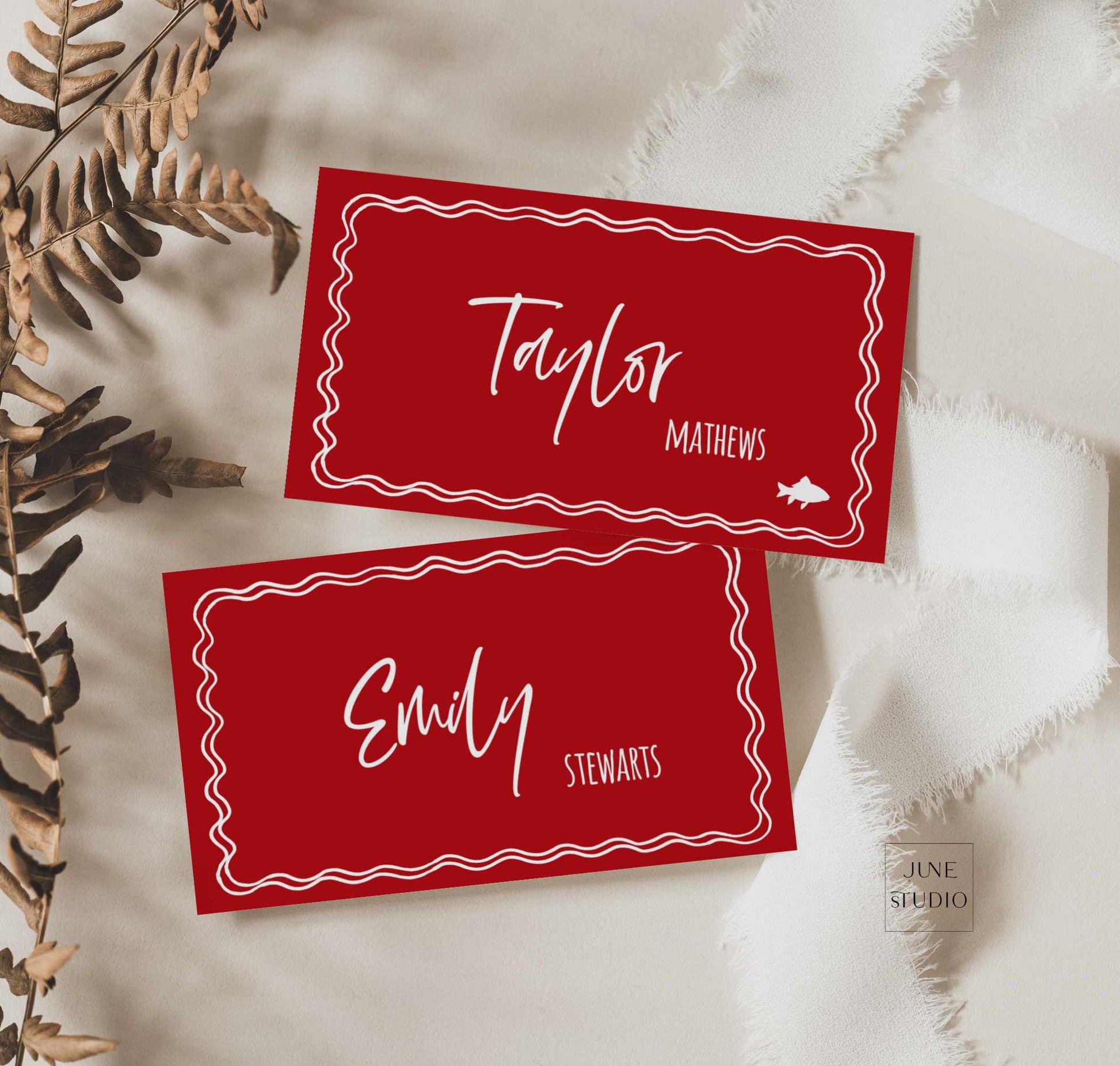hand-drawn flat place card set digital template with food illustrations in that's amore themed 