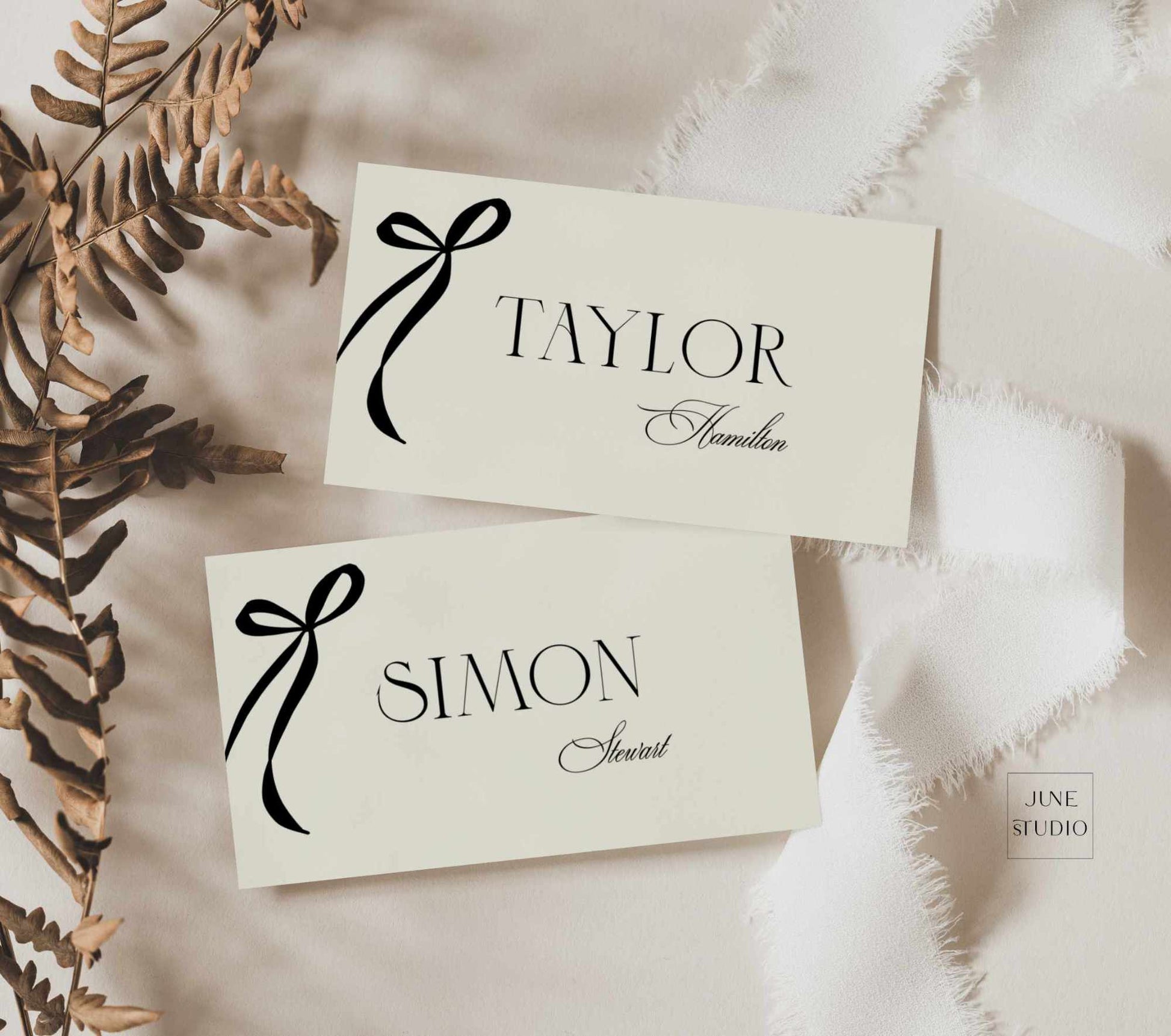 ribbon wedding place card digital templates