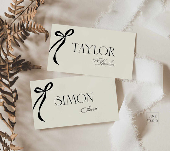 ribbon wedding place card digital templates