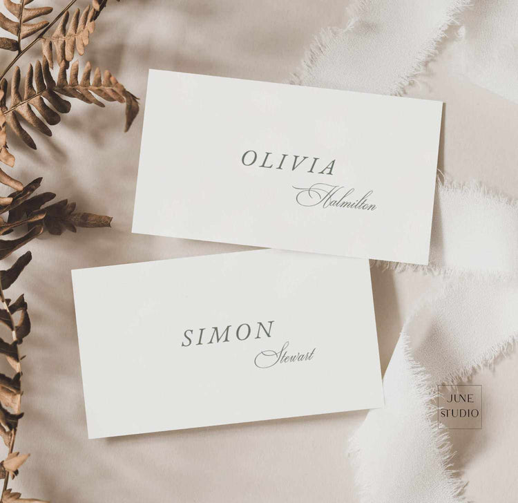 Classic Menu and Table Setting Card Set Template